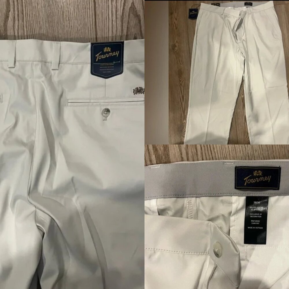 Men's Elegant Cream Dress Pants 38